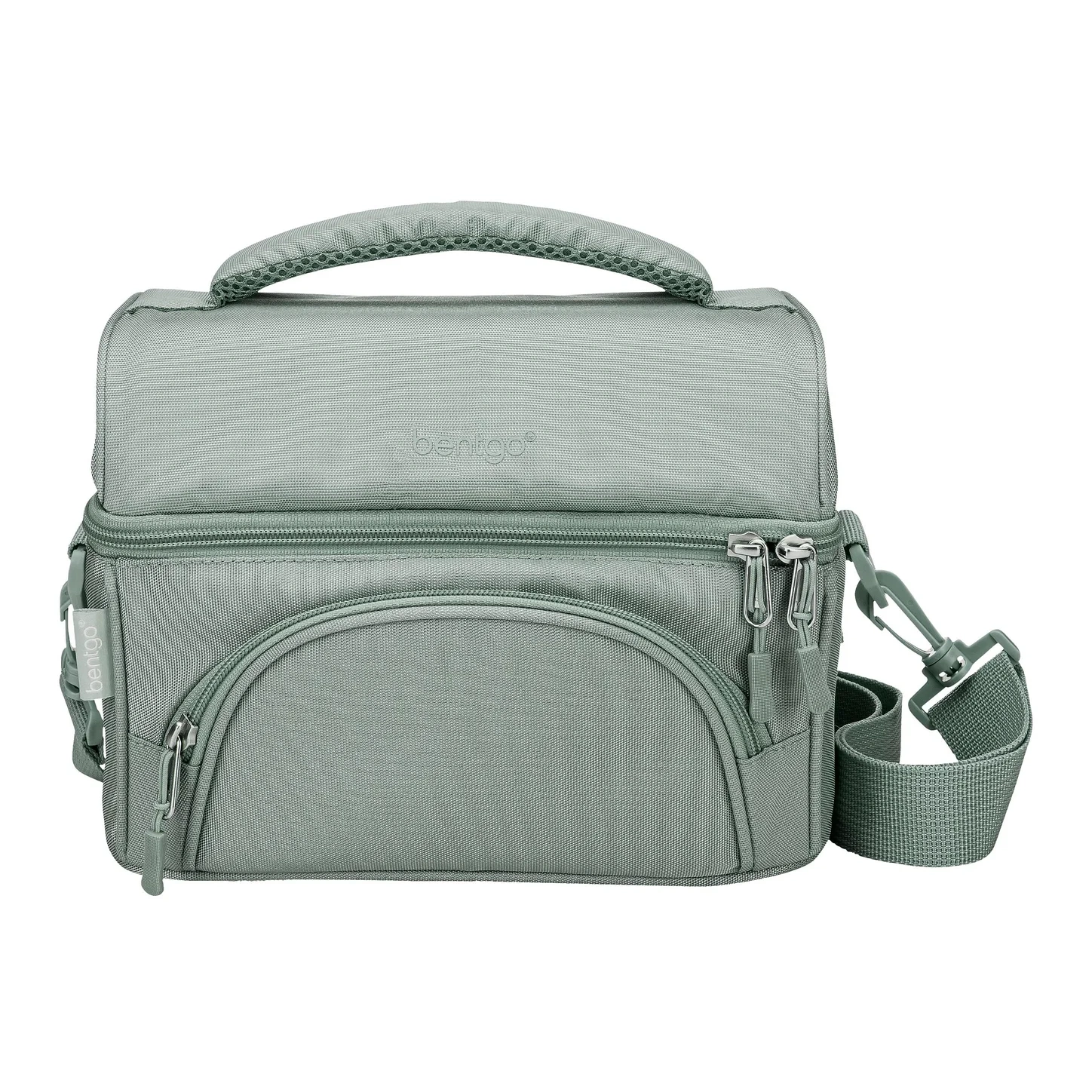 Bentgo Deluxe Insulated Lunch Bag, 2-compartment, Khaki Green (bgobg2-kg)