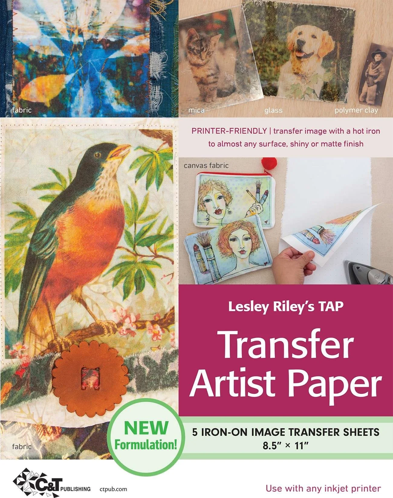 Lesley Riley's Tap Transfer Artist Paper 5pk