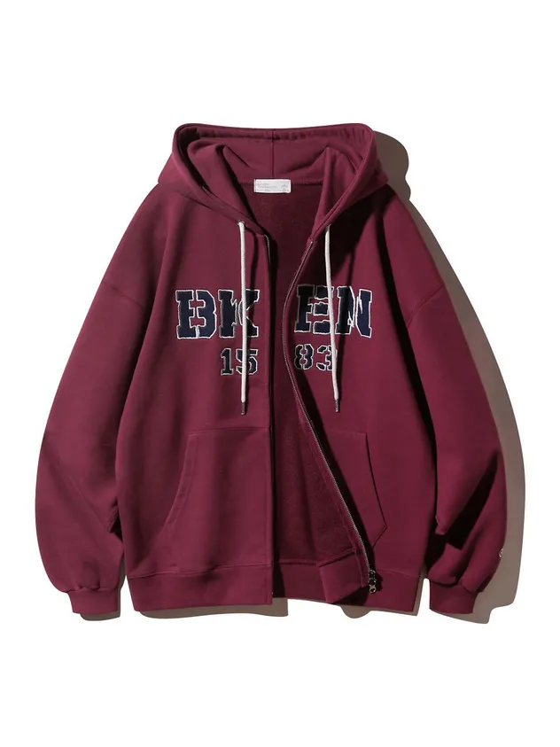 Heavyweight French Terry Hooded Zip-up [wine] (bk7990)