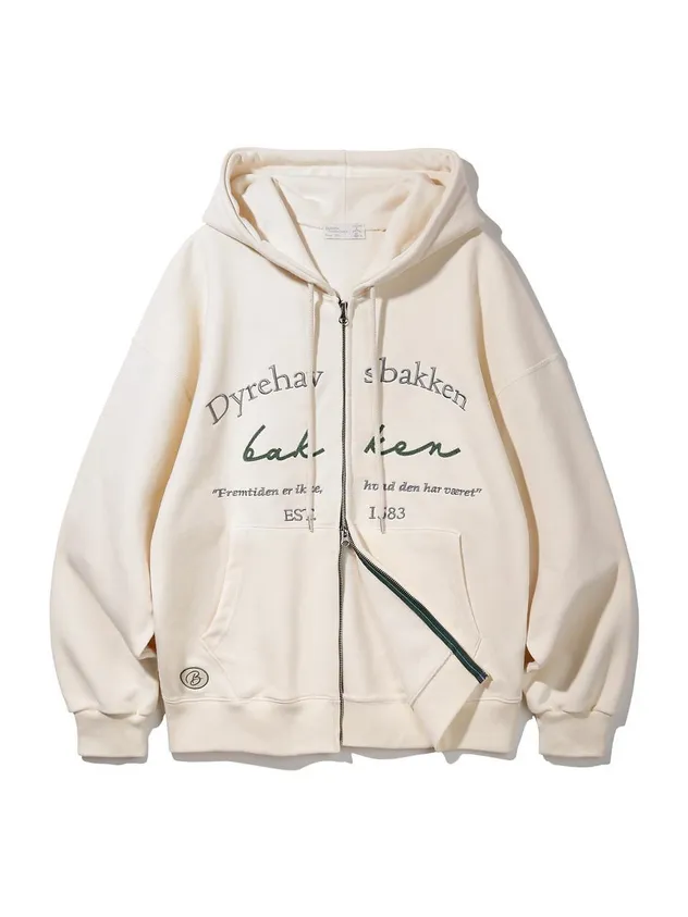 Bakken Color Accentuated Lettering 2way Hooded Zip