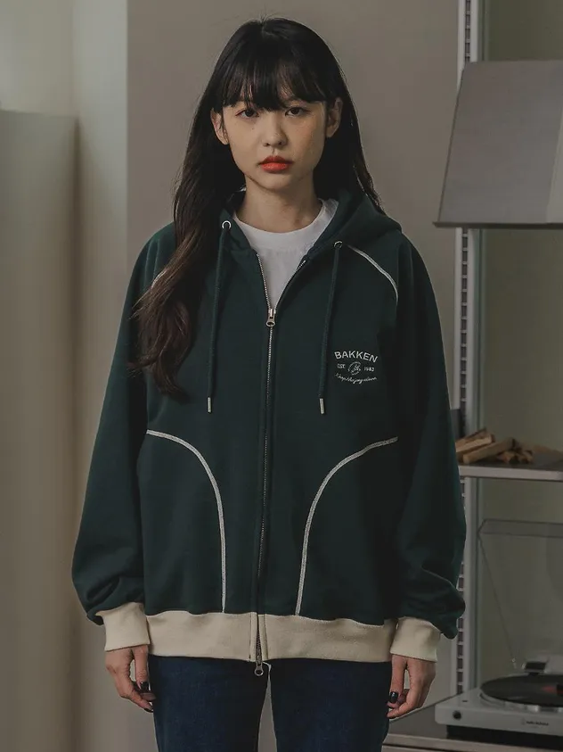 Bakken Essential Hooded Zip-up Bk7988_dark Green