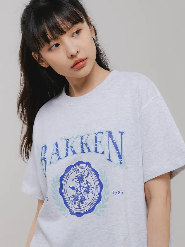 Bakken Flower Emblem Short-sleeved T-shirt Bk3994_