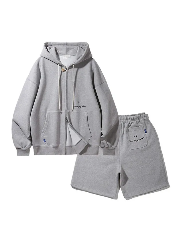 Bakken Smile Embroidered Logo 2way Button Hooded Z