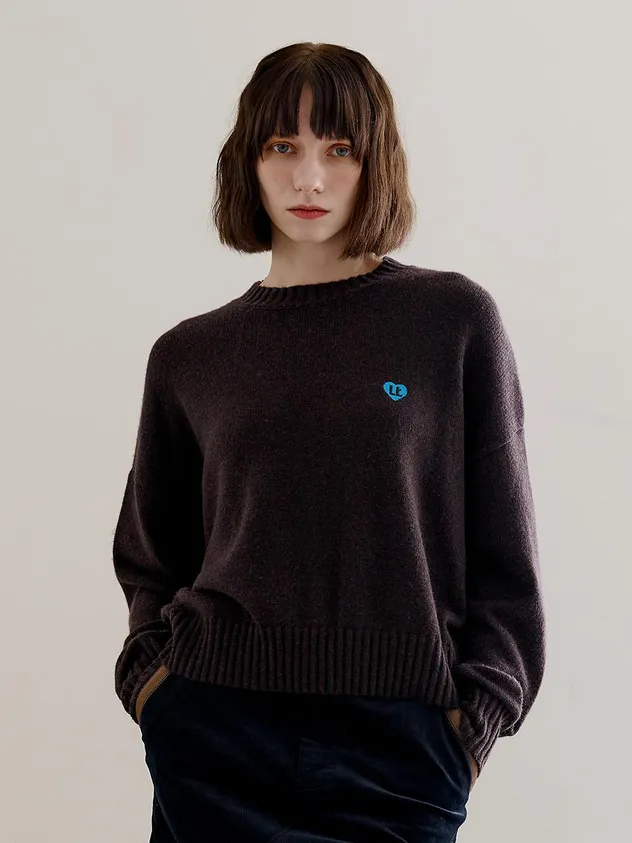 Letoile Heart Logo Coffee Knit