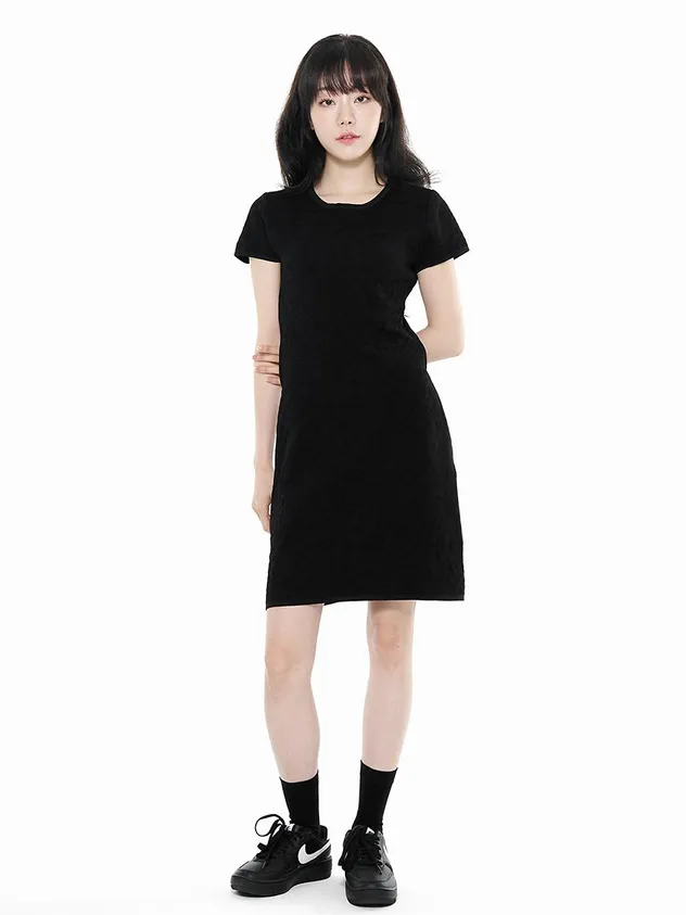 Half Sleeve Mini Dress (lebssno1349) _ 2color