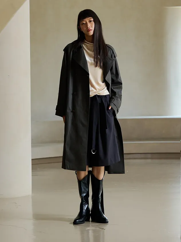 Suede Long Trench Coat (lebfact5500)