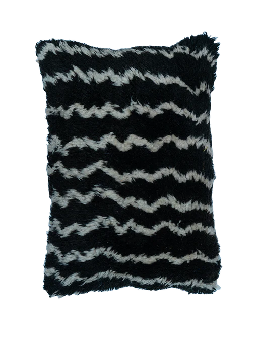 Beni M'rirt Vintage Pillow - Ebony & Ivory Stripes