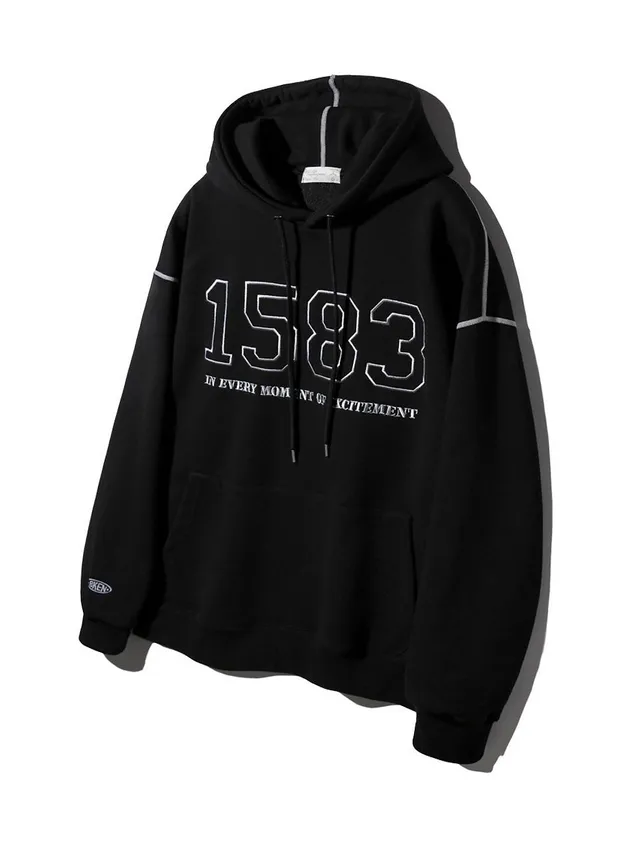 Heavyweight French Terry Needlework Hoodie [black]