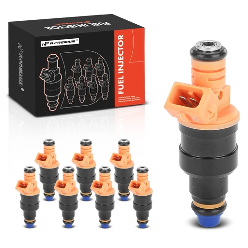 8-pc Fuel Injector 2-blade Terminal A-premium Apfi185 For 2003-2004 Ford E-350 Club Wagon