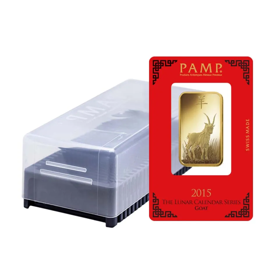Box Of 25 1 Oz Pamp Suisse Year Of The Goat Gold Bar In Assay
