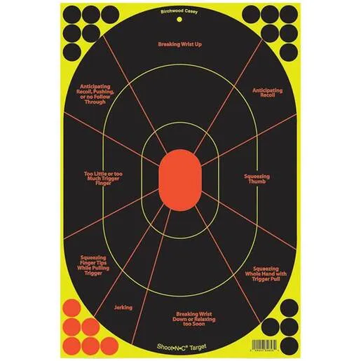 Birchwood Casey Shoot-n-c Handgun Trainer Adhesive Paper Silhouette Target - 5 Pack