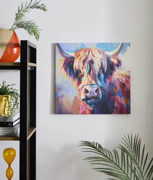 Colourful Cow Canvas