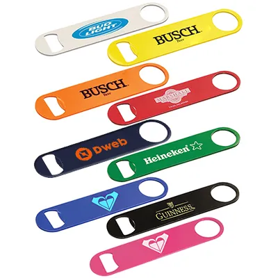 Imprinted Paddle Style Powder Coated Steel Bottle Opener