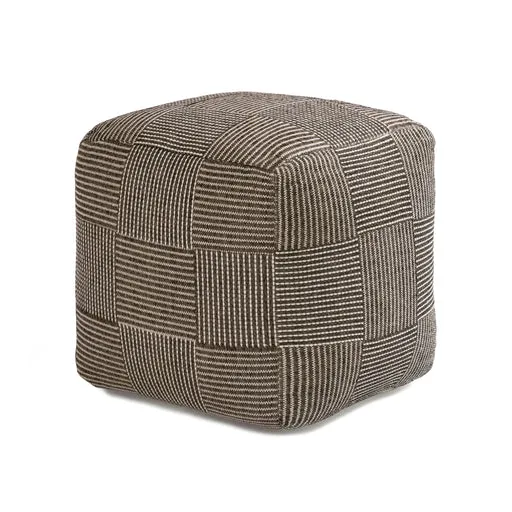 Branford Pouf - Ivory Mocha Bisque