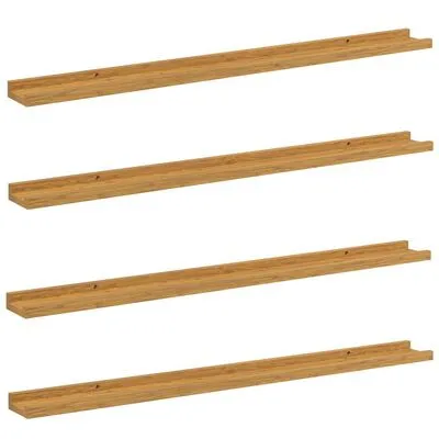 Vidaxl Wall Shelf 4 Pcs Beige 100 X 9 X 3 Cm Engineered Wood