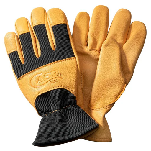 Yellow And Black Leather Work Gloves