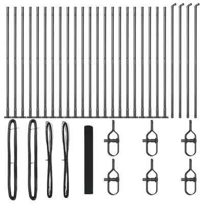 Vidaxl Fence Post Grey 50 X 1.2 M (16 X 16 Mm Mesh) Steel And Pvc