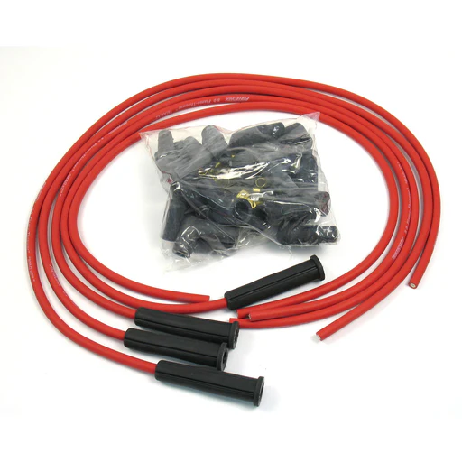 Pertronix 804480 Flame-thrower Spark Plug Wires 4 Cyl 8mm Universal 180 Degree Red
