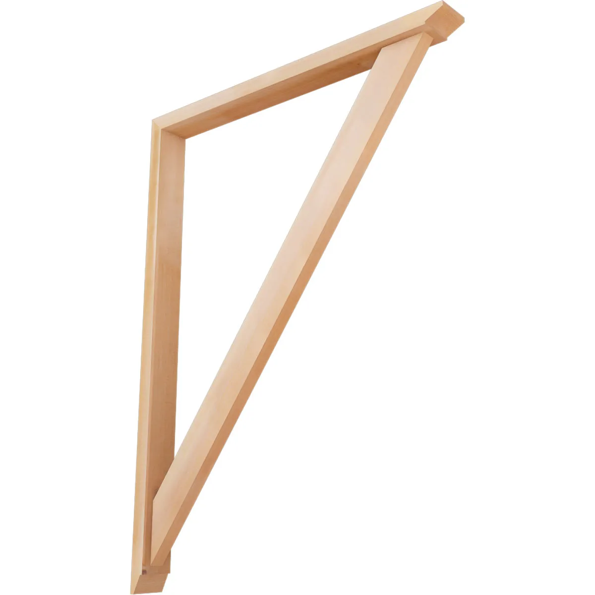 Rustic Wood Bracket W/ Offset Brace, Traditional Style, Coastal Ends, 3 1/2"w X 36"d X 48"h, Smooth Western Red Cedar