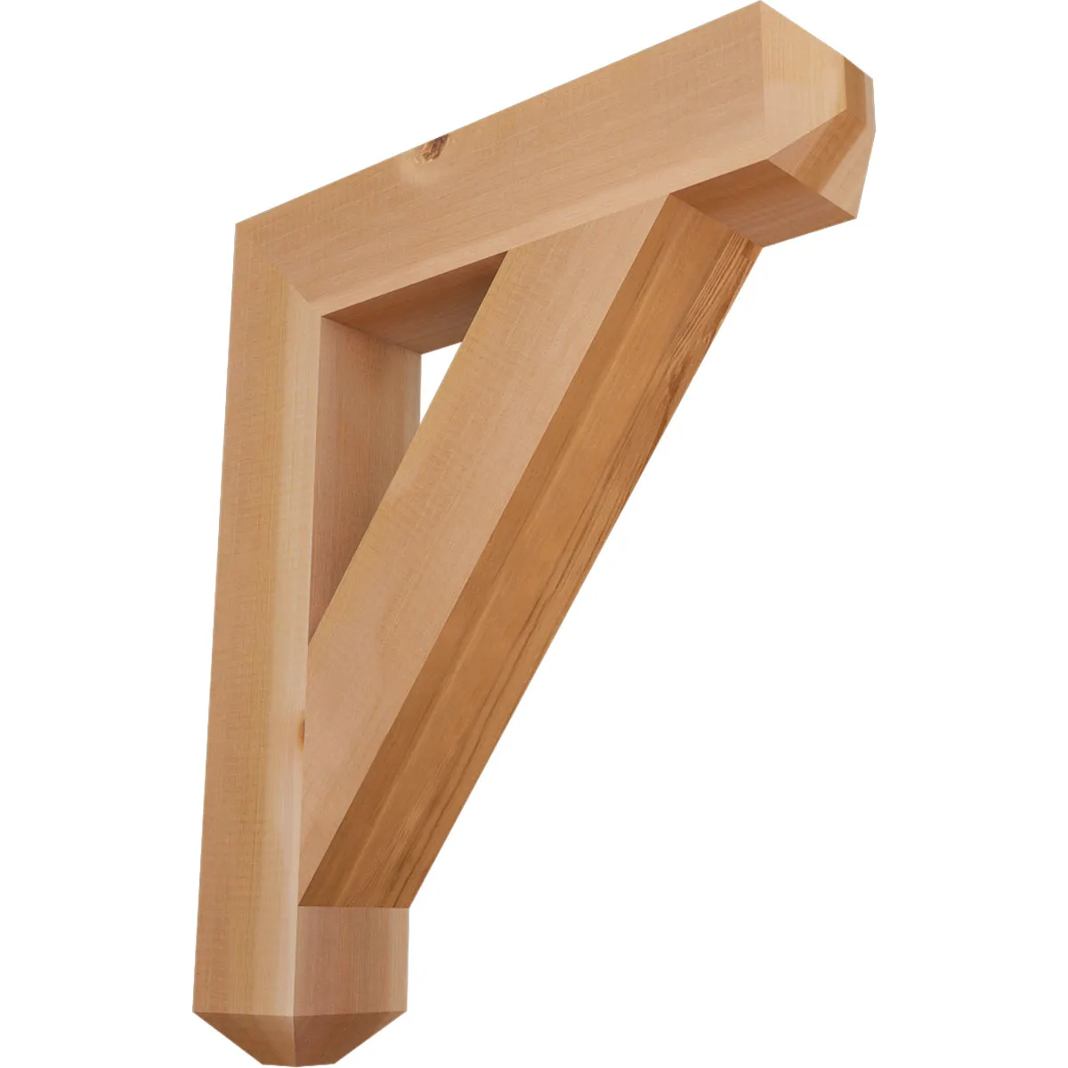 Rustic Wood Bracket, Traditional Style, Craftsman Ends, 3 1/2"w X 20"d X 24"h, Smooth Western Red Cedar