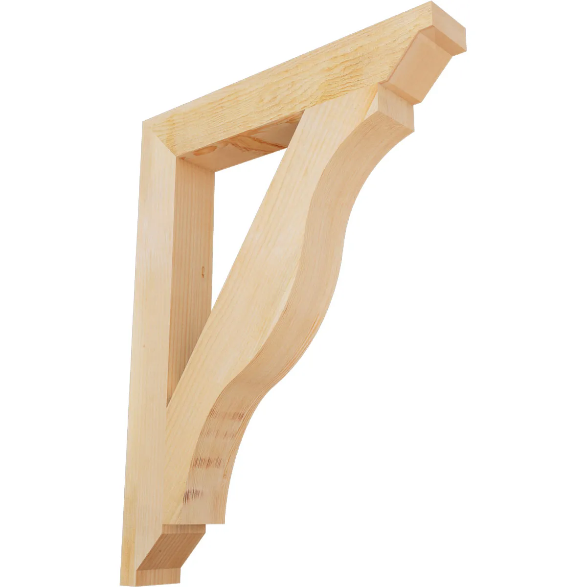 Rustic Wood Bracket, Funston Style, Step Ends, 4"w X 26"d X 34"h, Rough Sawn Douglas Fir