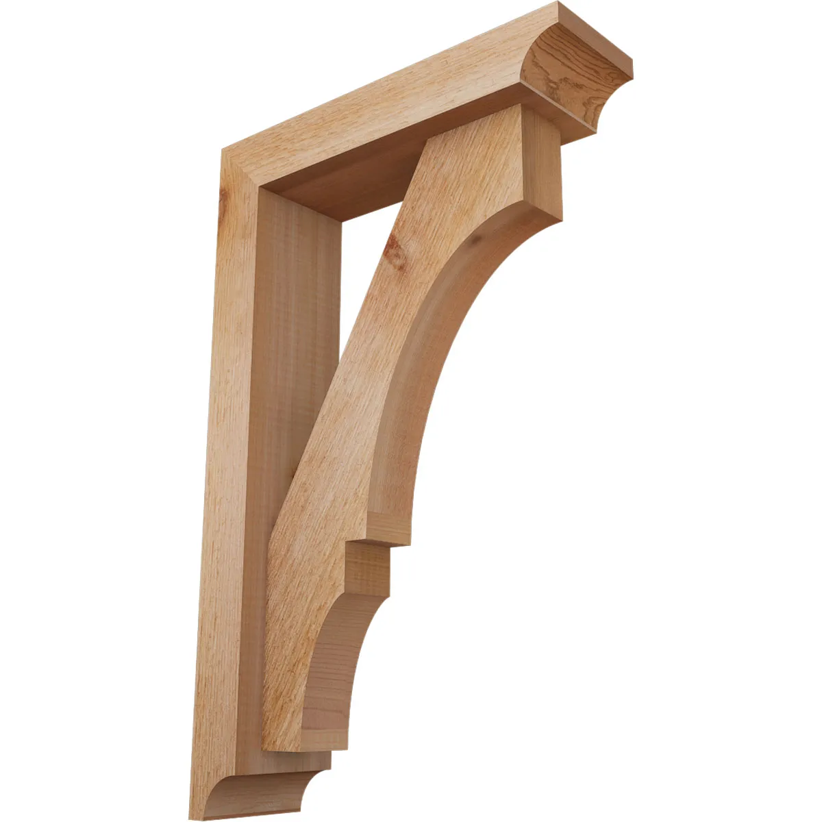 Rustic Wood Bracket W/ Offset Brace, Balboa Style, Cove Ends, 4"w X 14"d X 22"h, Rough Sawn Western Red Cedar
