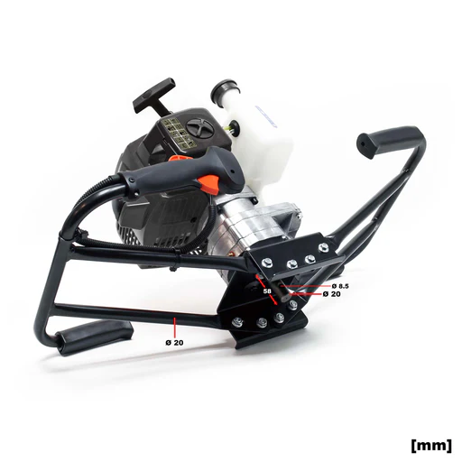Mototrivella A Benzina, Manovrabile Da 2 Persone Con Motore Di 3 Cv 2.2kw 63,3ccm, Trivella A Scoppio