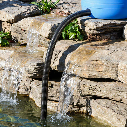 Tubo Per Laghetti A Spirale Spiralato Per Aspirazione 25 M 40 Mm (1 1/2") Nero