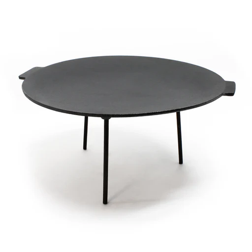 Piastra Per Barbecue Fuoco In Ghisa, Liscia, Rotonda Ø44cm Altezza 35 Cm Con 3 Piedi