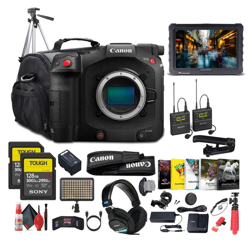 Canon Eos C80 6k Full-frame Cinema Camera (canon Rf) + Mic System + Monitor + More