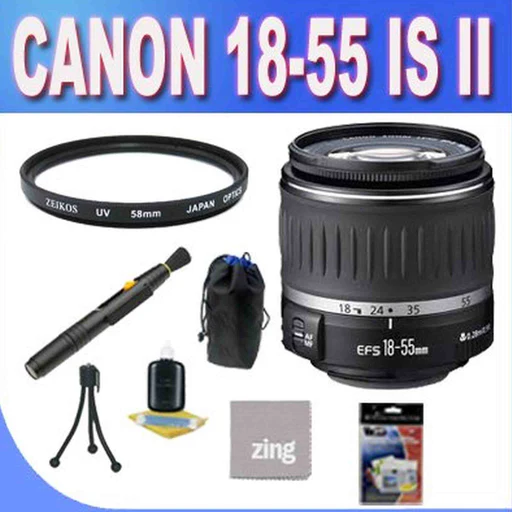 Canon Ef-s 18-55mm F/3.5-5.6 Is Ii Slr Lens - Mark Ii + Accessory Bundle