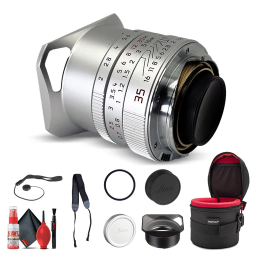 Leica 35mm F/2.0 Summicron-m Aspherical Lens, Silver + 6ave Accessory Kit