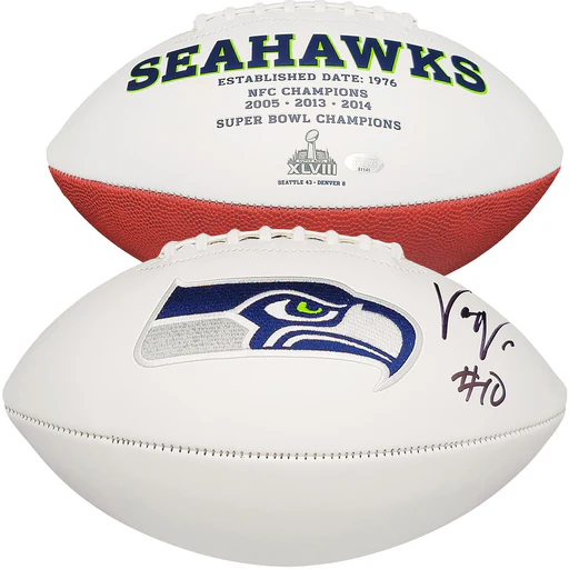 Uchenna Nwosu Autographed Signed Seattle Seahawks White Logo Football Mcs Holo