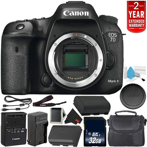 Canon Eos 7d Mark Ii Digital Slr Camera (body Only) International Model - Deluxe Bundle
