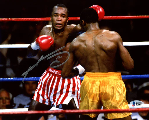Sugar Ray Leonard Auto 8x10 Photo Vs. Thomas "hitman" Hearns Beckett Authentication