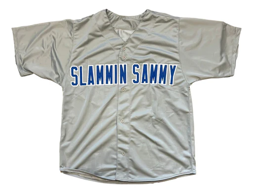 Sammy Sosa Chicago Signed Gray Slammin Sammy Baseball Jersey Bas
