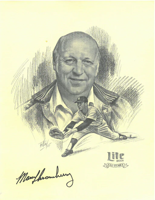 Marv Throneberry Signed New York Yankees B&w 8x10 Photo/lithograph