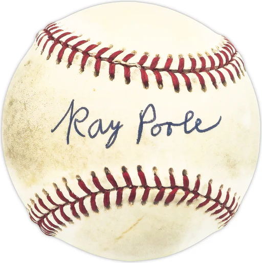 Ray Poole Signed Al Baseball Philadelphia A's Beckett #bm25867