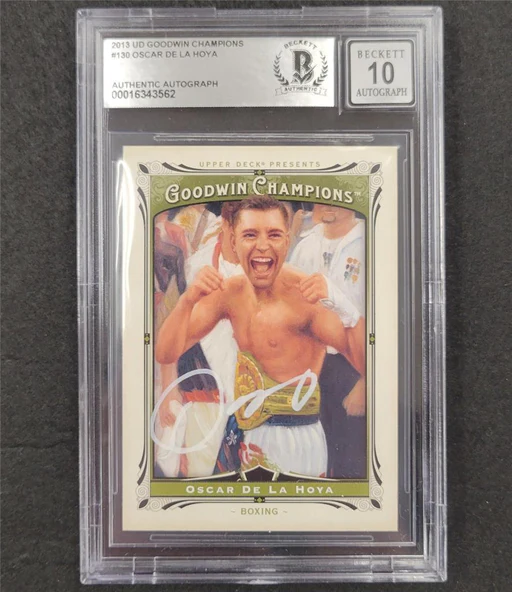 Oscar De La Hoya Signed 2013 Ud Goodwin Champions #130 Card ~ Bas 10 Auto