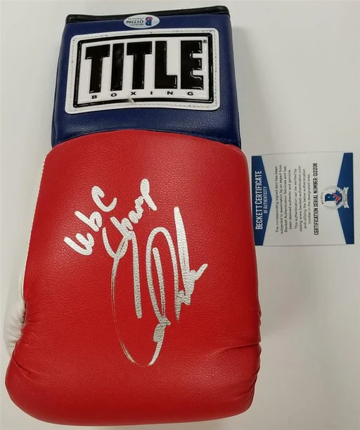 Cecilia Braekhus Signed "wbc Champ" Boxing Glove Autograph ~ Beckett Bas Coa