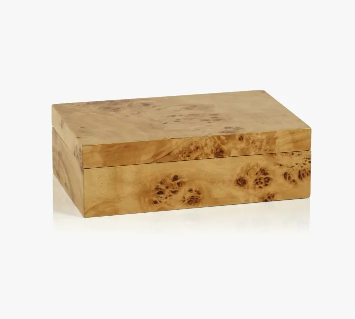 Open Box: Burlwood Decorative Box, Small 8"l - Tan