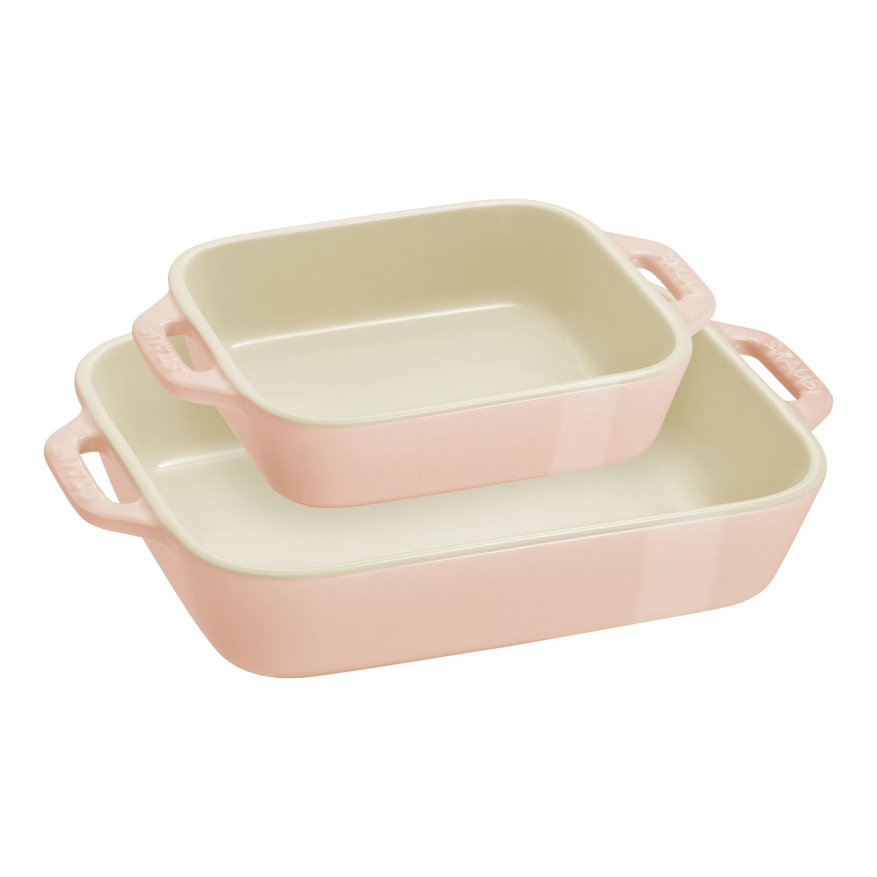Staub Ceramique 2-pcs Rectangular Ceramic Ovenware Set Light Pink