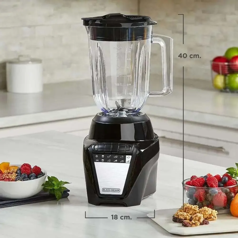 Black+decker Ice Crush Blender With 56 Ounce (7 Cup) Perfectpour Plastic Jar, Powerful 6-tip Stainless Steel Blade, 8-speeds Plus Pulse