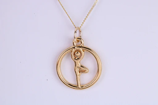 Gymnast Necklace, Made From Solid Yellow Gold With High Polished Finish, British Hallmarked