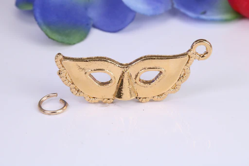Pantomime Mask Charm, Traditional Charm, Made From Solid Cast Yellow Gold, British Hallmarked