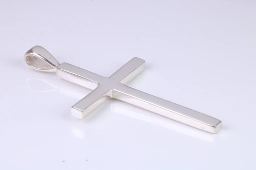 Very Large 50 Mm Long Chunky Cross, High Polished Finish, Made From Solid Cast Silver, British Hallmarked