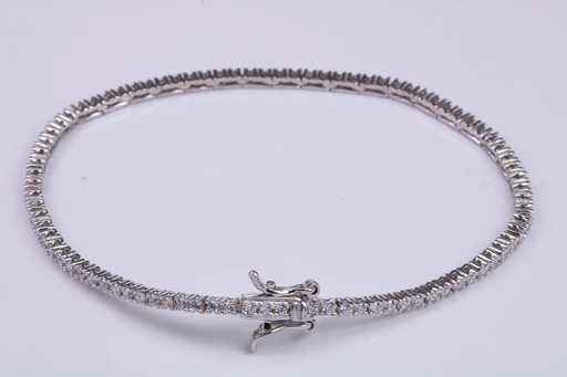 Cubic Zirconia Set Tennis Bracelet, Made From Solid Sterling Silver