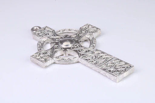 Large 62 Mm Long Celtic Cross, Made From Solid Cast Silver, British Hallmarked