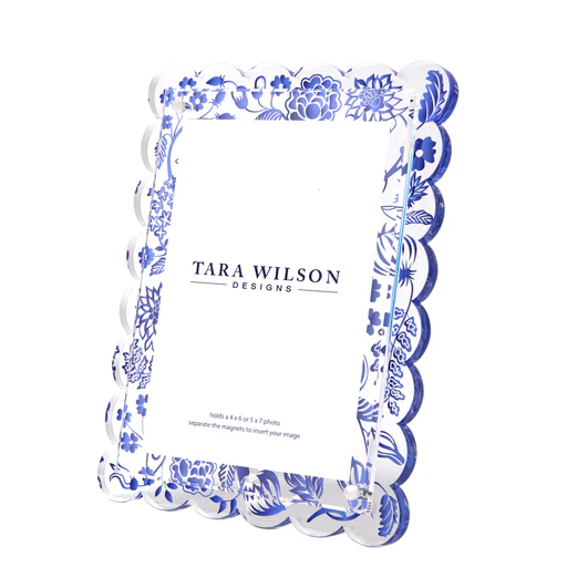 Scallop Frame - Blue Toile
