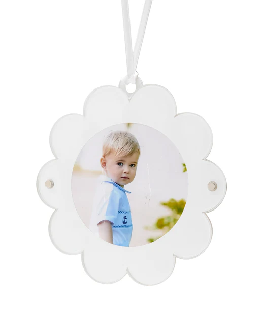 Double-sided Daisy Ornament - White